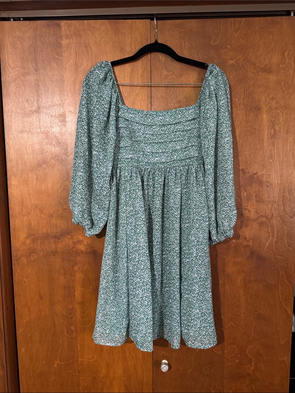Wallflower Green Floral Smocked Mini Dress